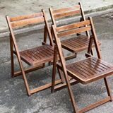 3 Scandinavian folding cane chairs 1950