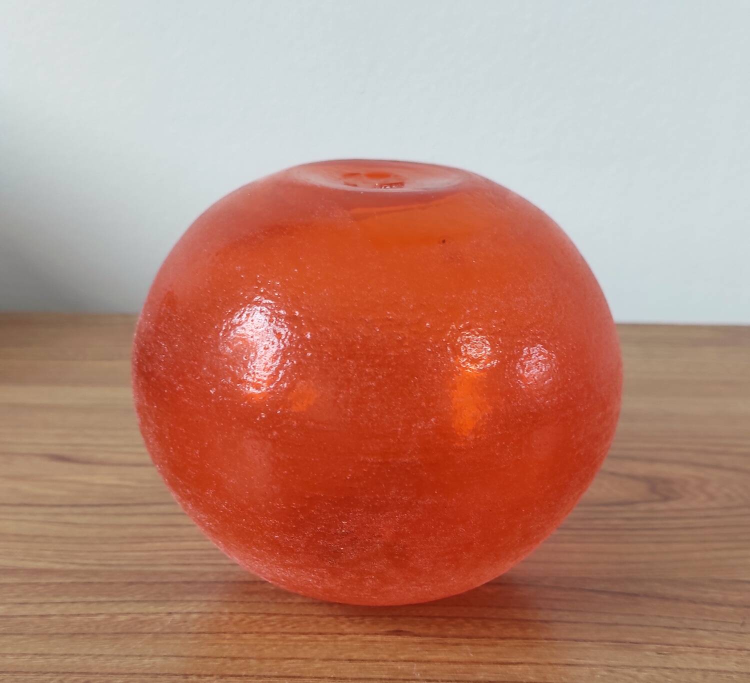 Pair of Murano vases by Seguso - Vintage Corroso glass in orange.