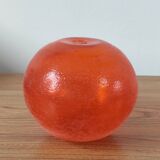 Pair of Murano vases by Seguso - Vintage Corroso glass in orange.