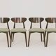 Modern set of 4 dining chairs, sage fabric