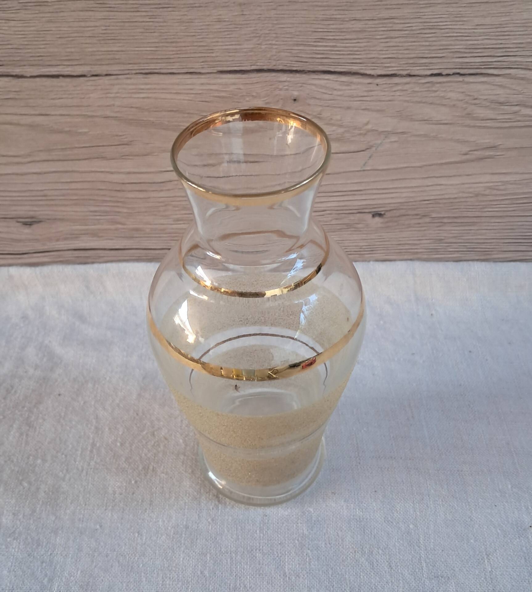 Vintage liqueur service from the 50s/60s — Decanter, 9 pastel glasses & tray