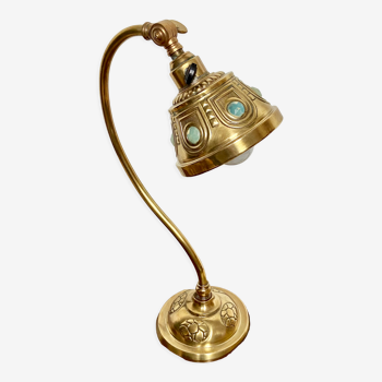 Lampe de bureau Art Nouveau en laiton