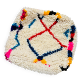 Coussin de sol berbère, Beni ouarain, Boujaad, Azilal pouf marocain pure laine 60 x 60 x 20 cm
