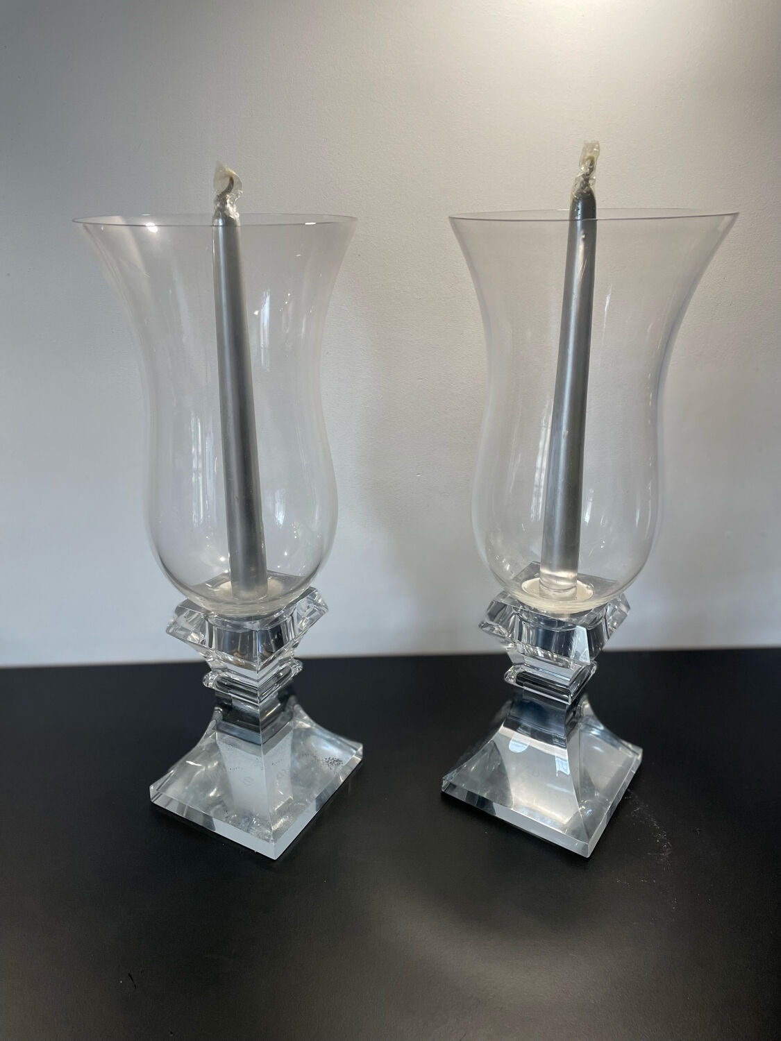 Paire de bougeoirs cristal de sèvres
