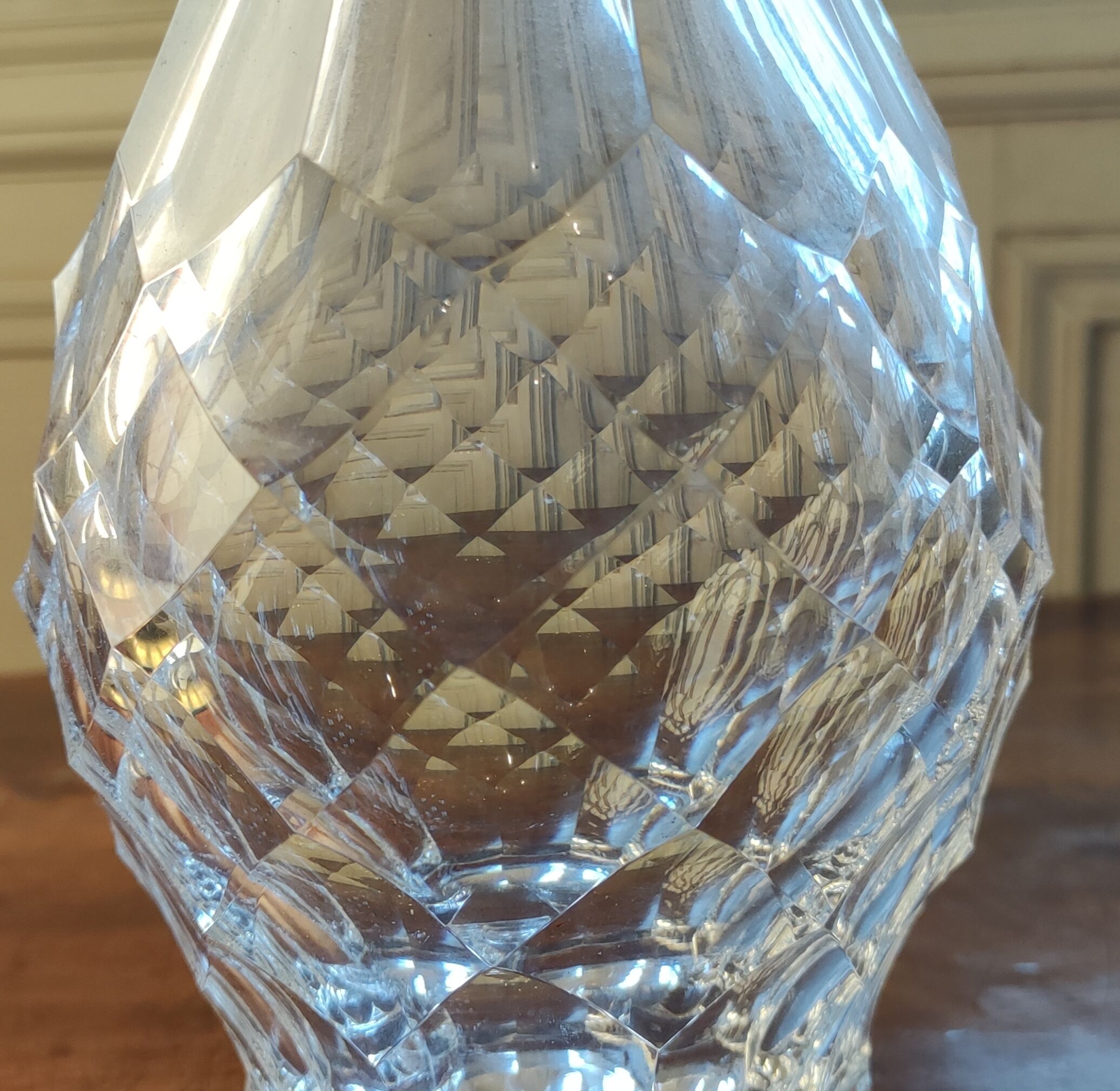 Carved crystal decanter 19th century