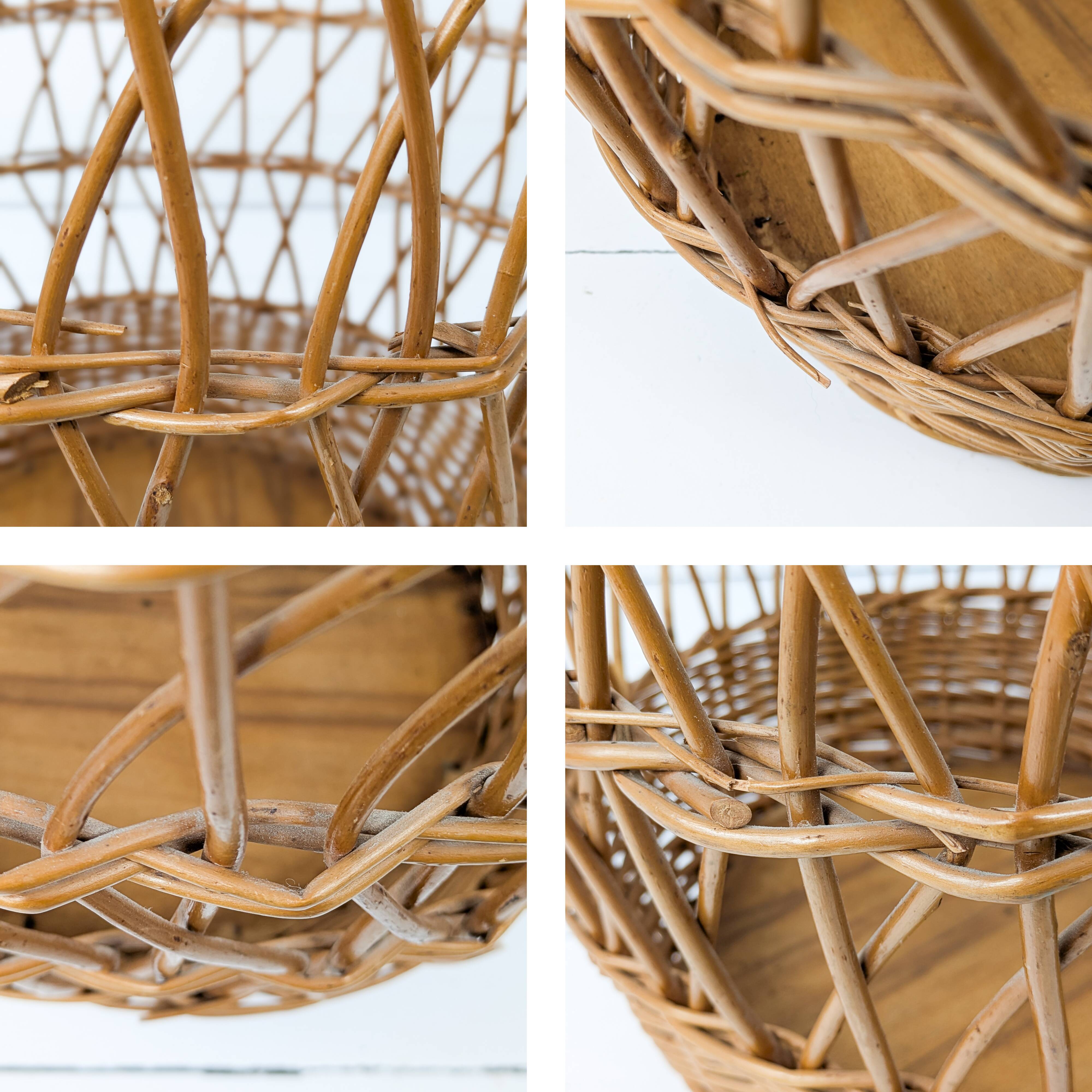 Panier Vintage Panier en osier Panier à linge Couvercle Panier de rangement