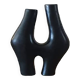 Organic shape vase in black tadelakt