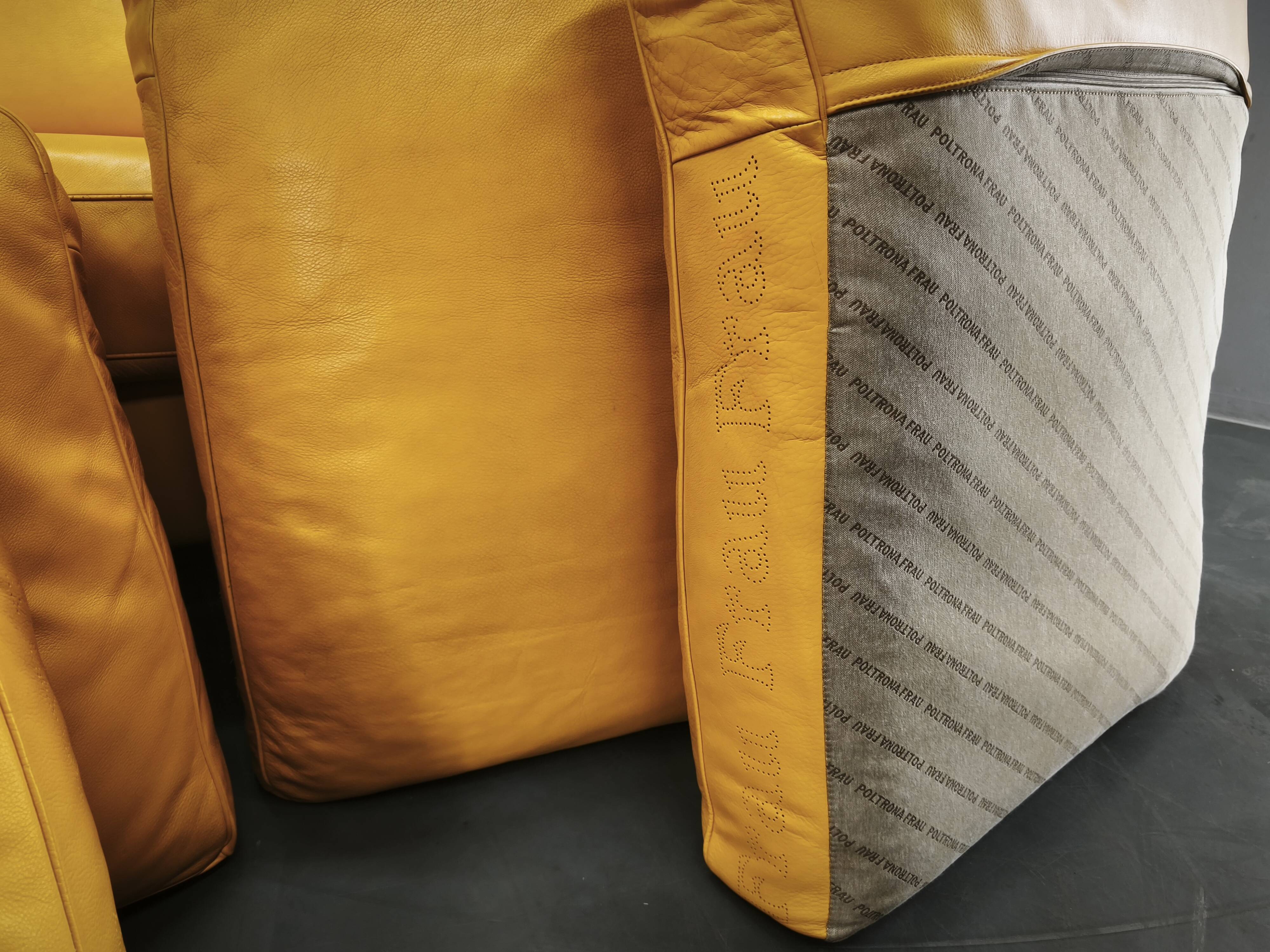 Pair of Poltrona Frau George Leather Sofas, Italy, 1992