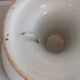 Cup on foot in white ceramic and blue flowers / vintage 50-60 years