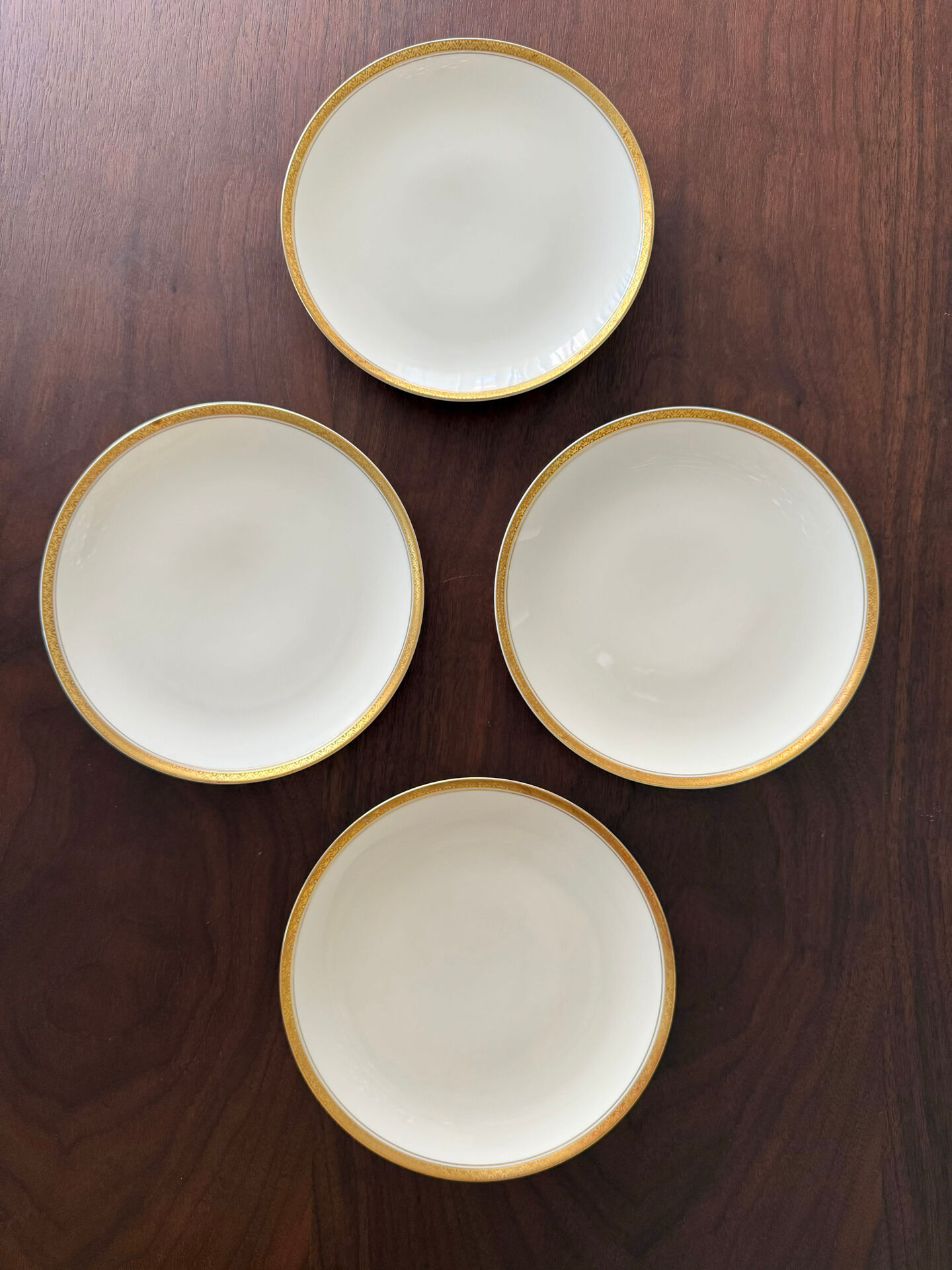 Set of 4 Krautheim for Richard Ginori Porcelain Dessert Plates
