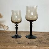 6 petits verres à pied fumés luminarc
