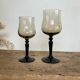 6 small luminarc smoked stemmed glasses