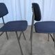 Set of 4 Vintage Stol Kamnik School Chairs Blue Upholstered Retro Dining Ch