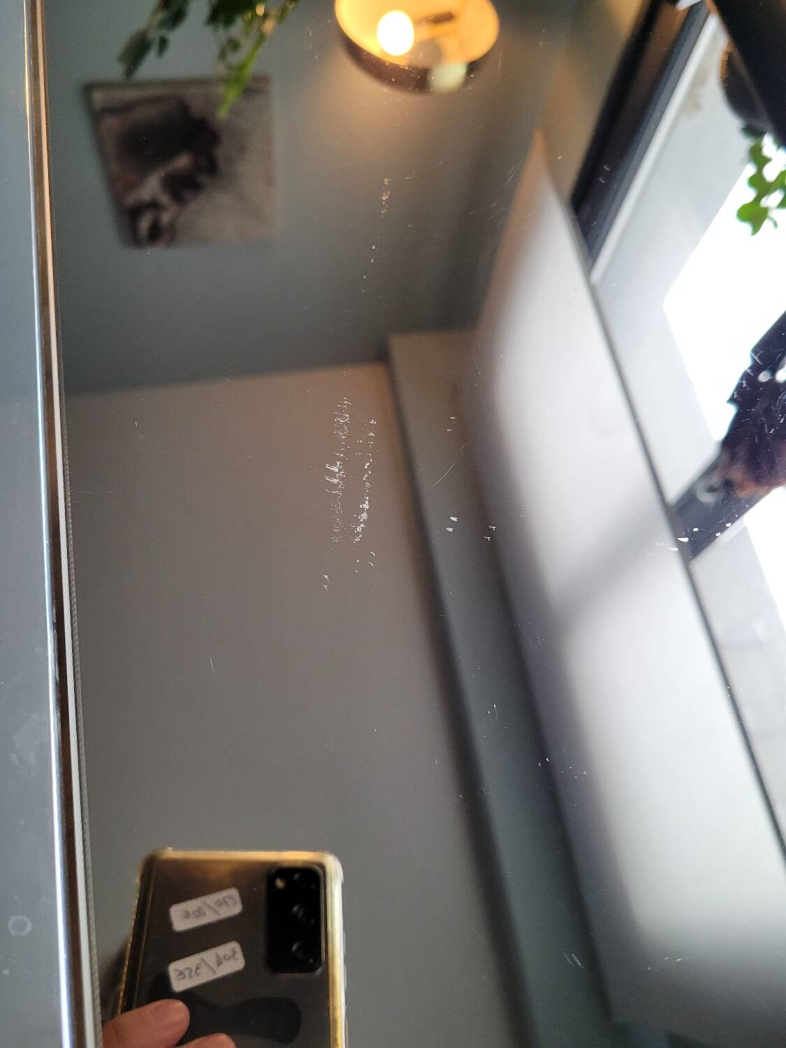 Tables gigognes en métal doré/chromé et miroir ambré