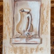 Signed still life painting in Provence "alcove with the jug"