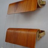 Pair of teak bedside sconces, model V321 from Nator