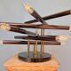 Vintage ceiling light in smoked chrome metal, Sciolari, 1970s