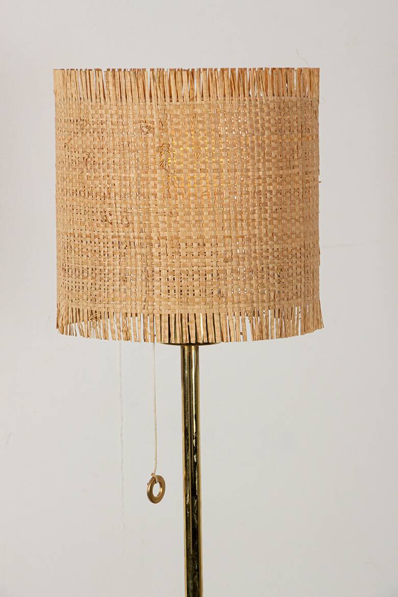 Swedish brass floor lamp, cast iron base, model G 019 by Bergboms 1960