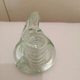 Transparent blown glass candle holder