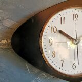 Vintage formica clock asymmetrical silent wall clock "black odo"