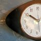 Vintage formica clock asymmetrical silent wall clock "black odo"