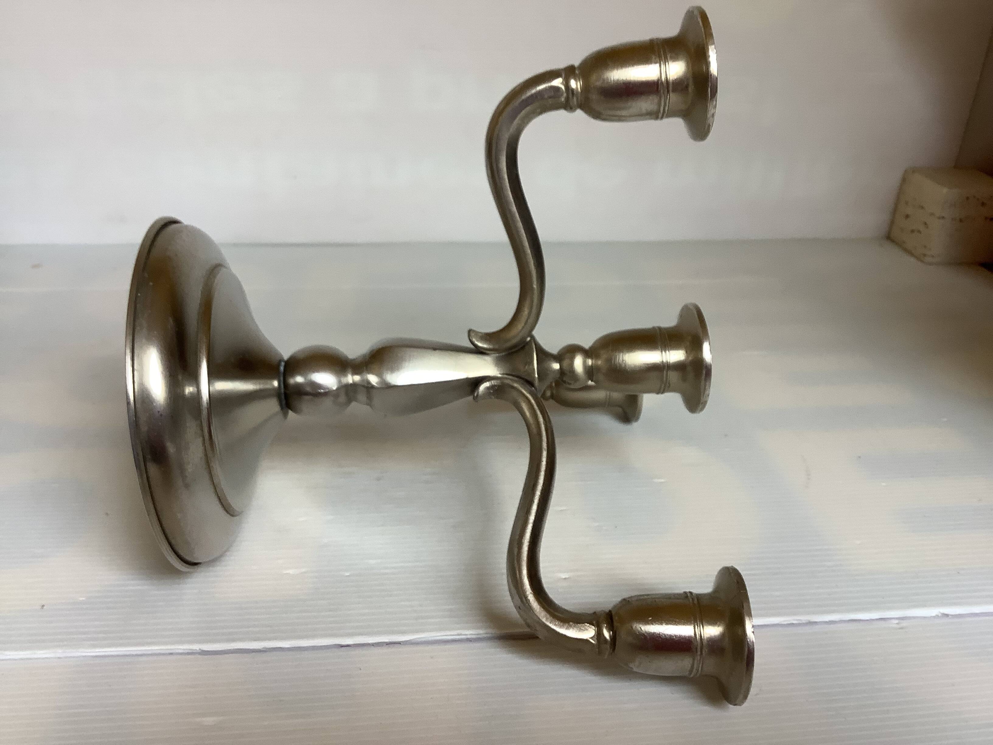 Silver metal 4-light candlestick chandelier