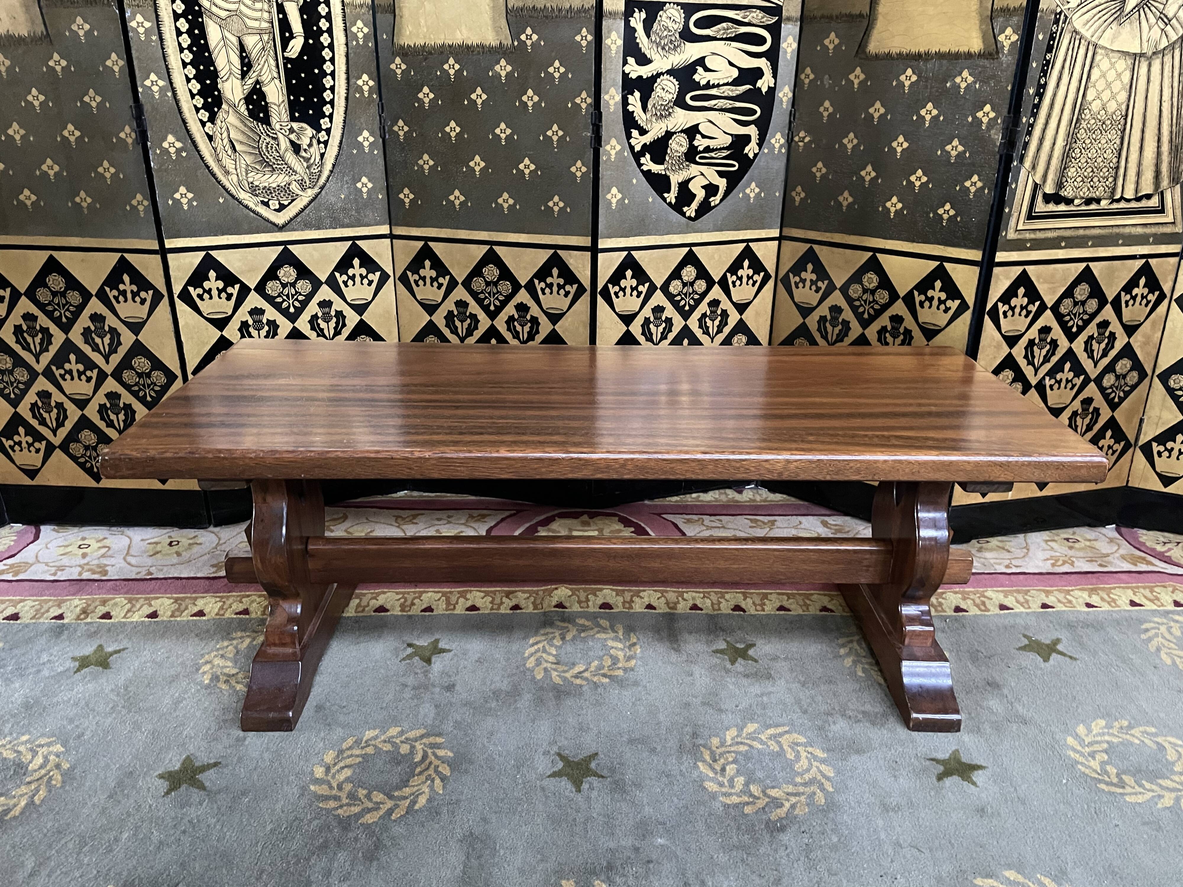 Monastery coffee table in solid mahogany