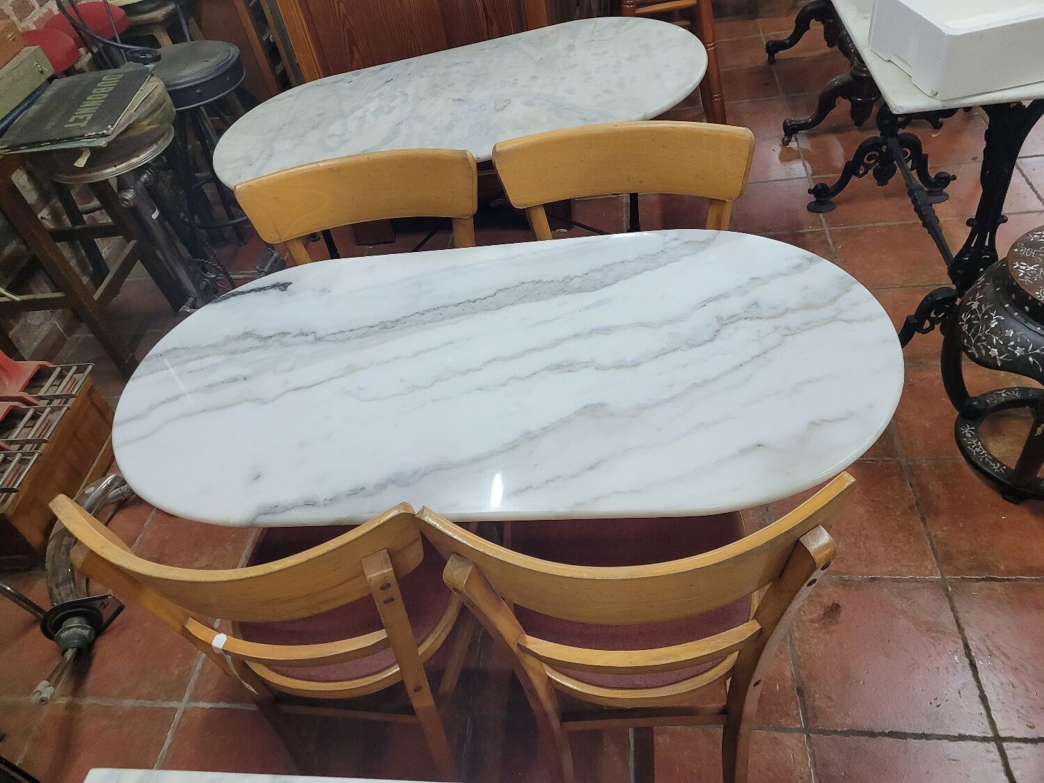Bistro table with marble top