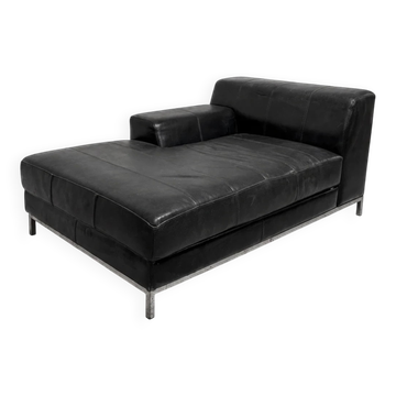 IKEA Kramfors black leather chaise longue