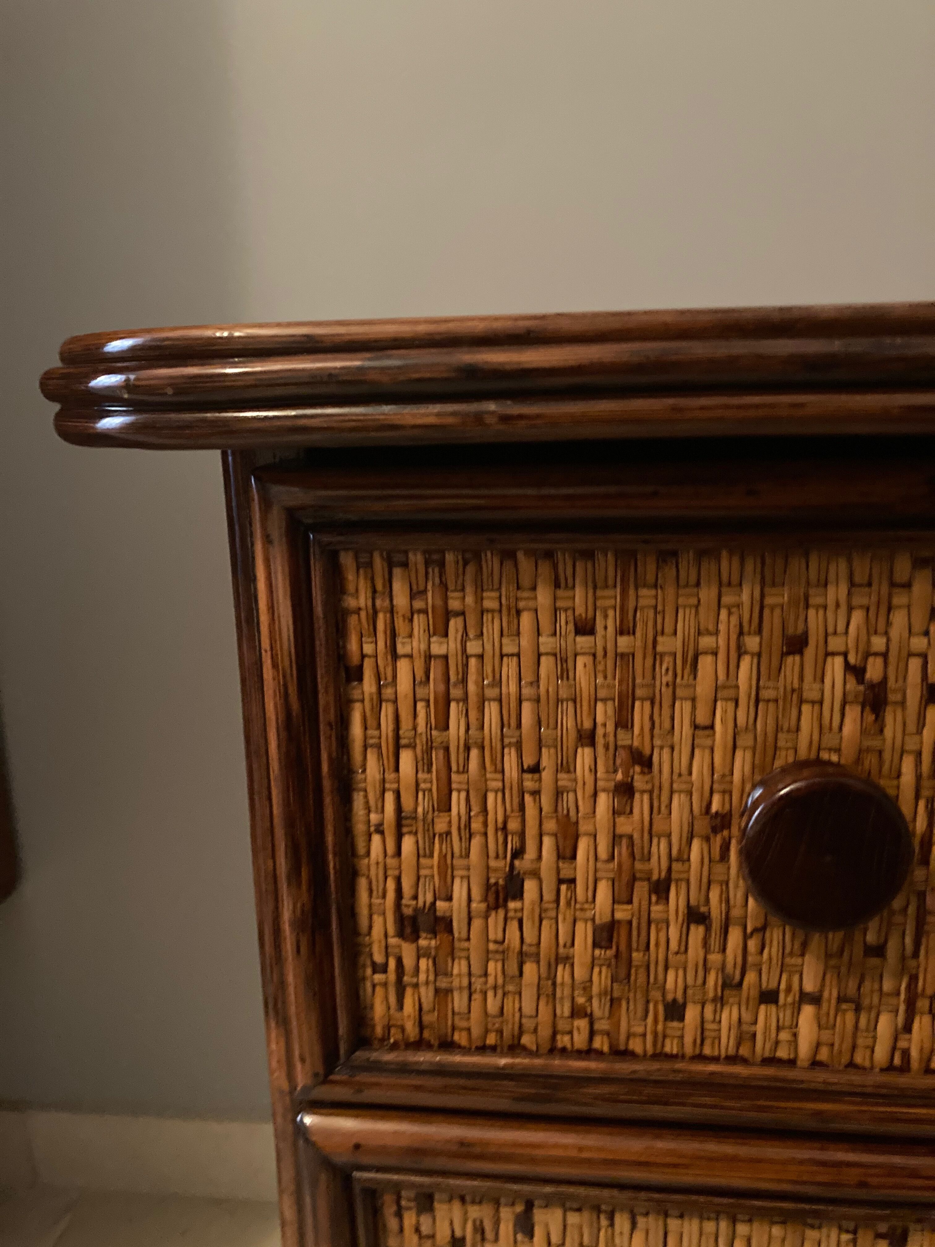 Dresser in rattan, designer Maugrion