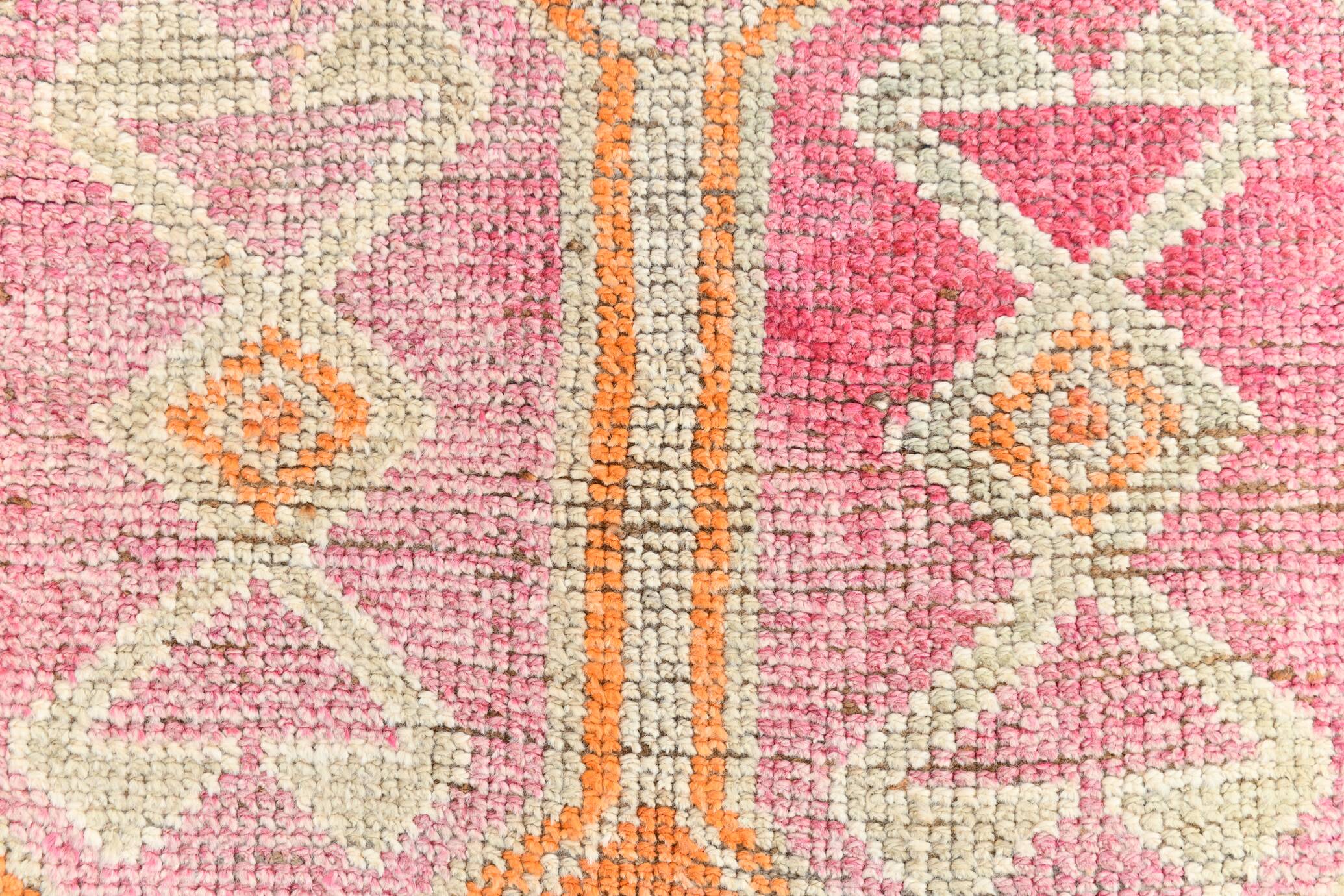 3x13 Pale Orange Vintage Runner Rug, 94x381Cm