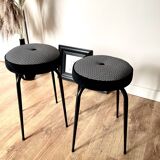 Black and white stools