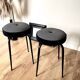 Black and white stools