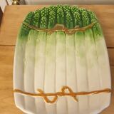 Asparagus barbotine service, 1 dish 6 plates