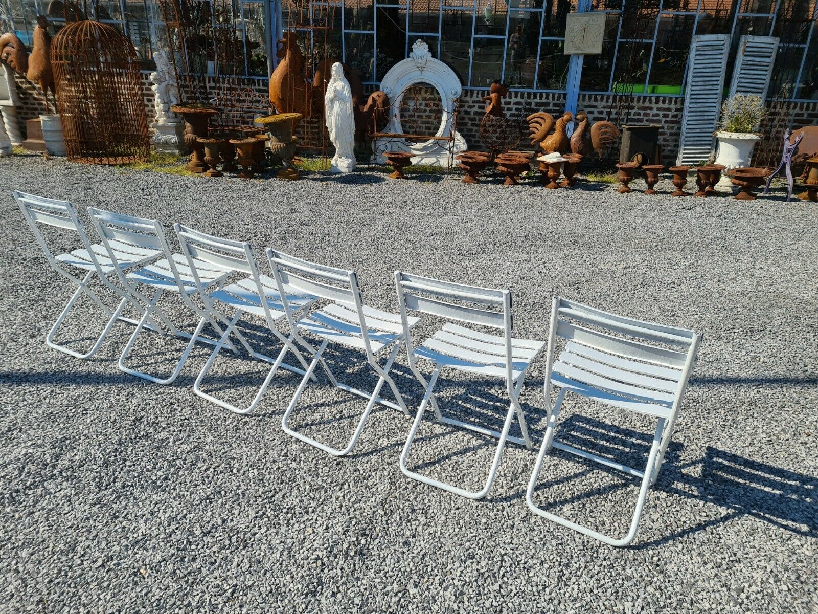 Folding iron garden chairs