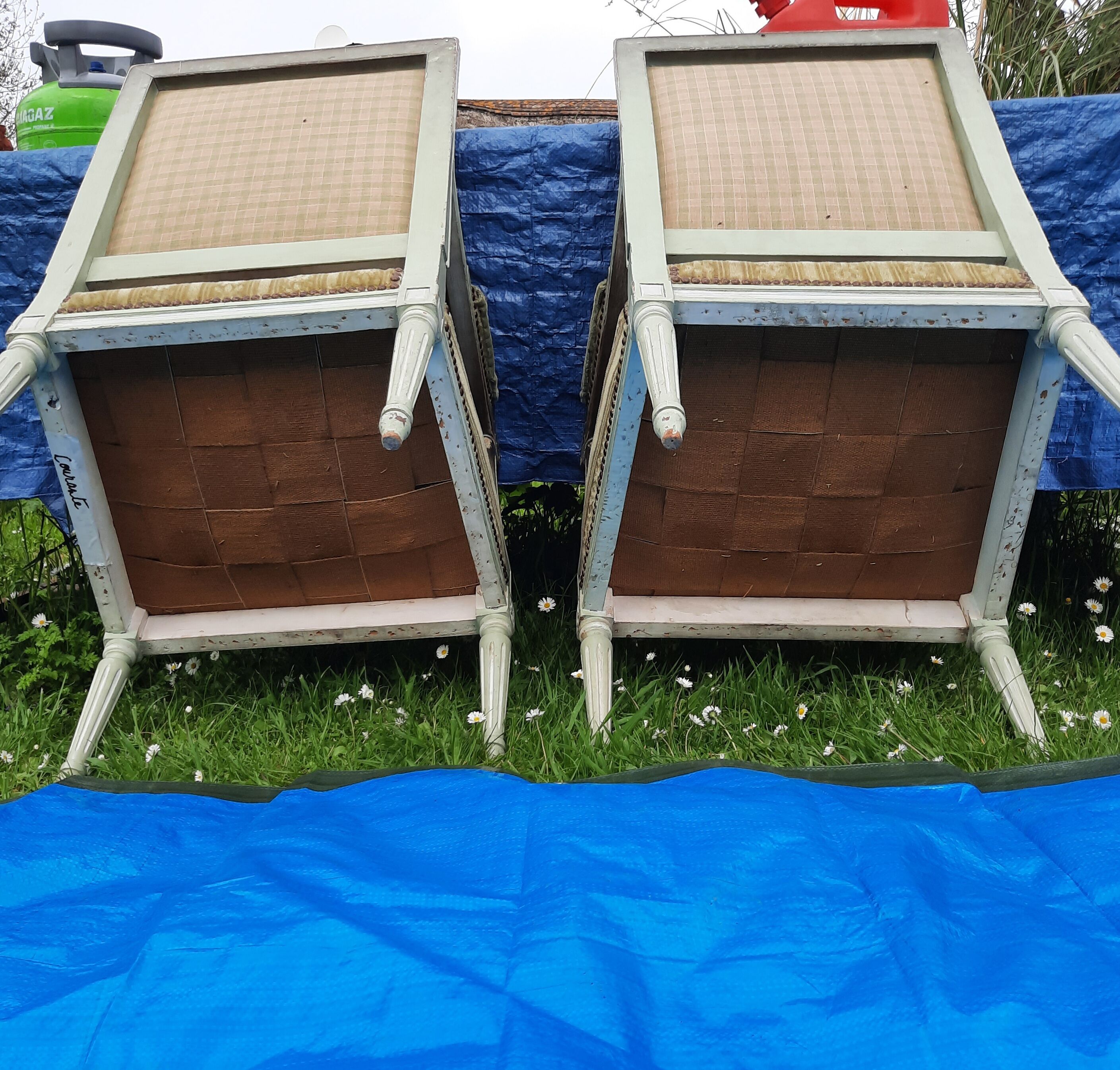 Pair of Faiteuil Louis XVI style
