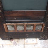 Art nouveau entrance cherry tree wood coat rack with mirror 1890s