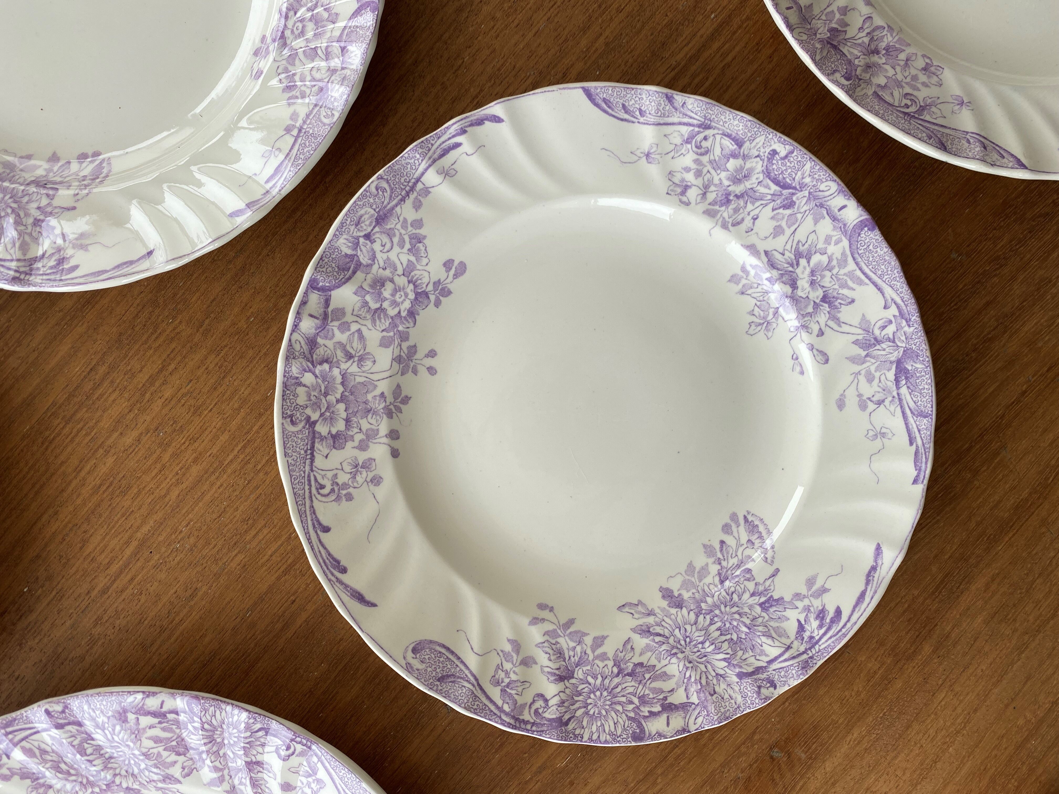 6 plates Longwy model Eglantine