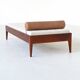 Scandinavian daybed in teak, wool and leather Denmark 1960