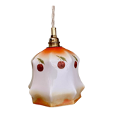 Vintage tulip ride in white opaline cherry patterns