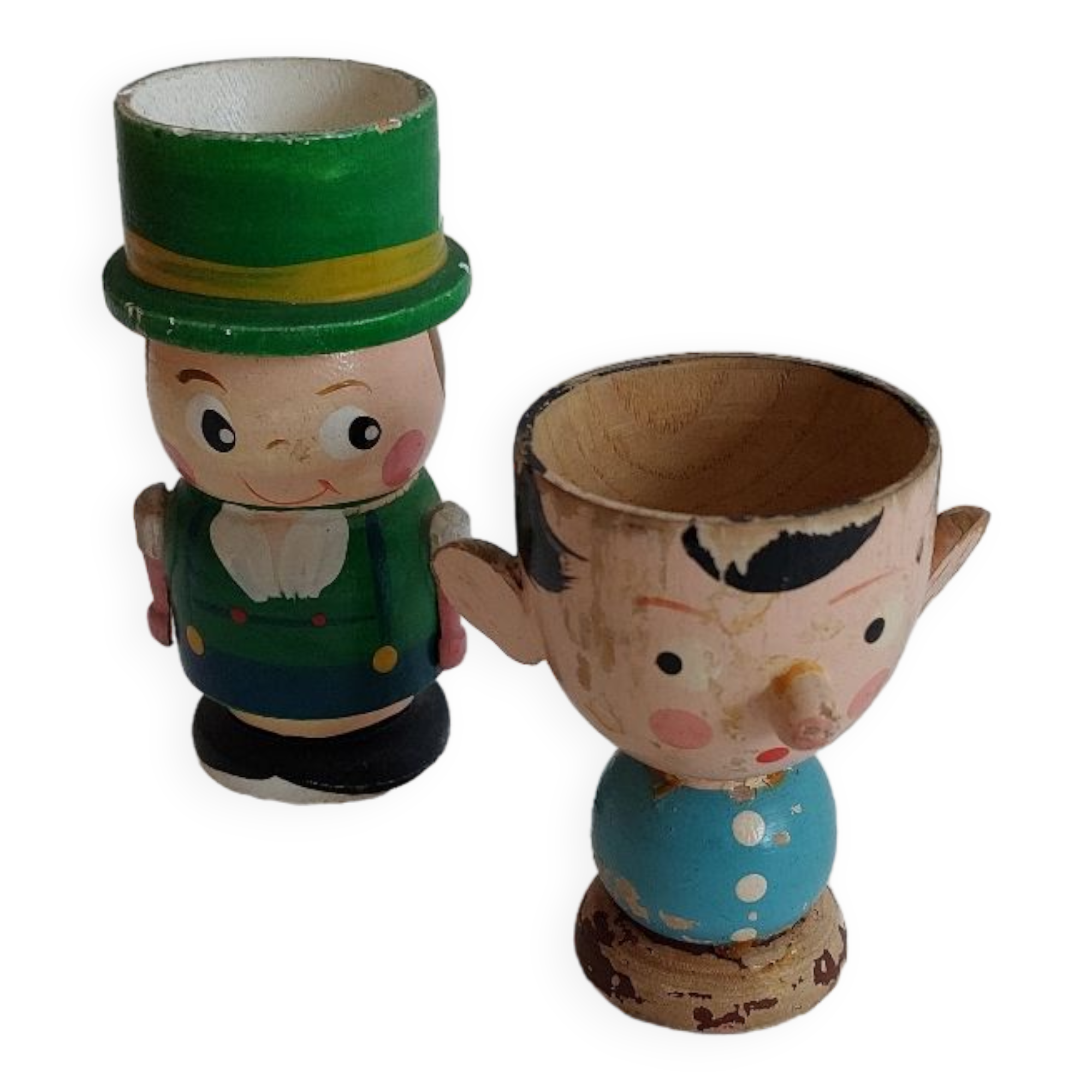 Duo of wooden cockroaches, characters