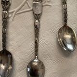 12 spoons, silver metal, douarnenez