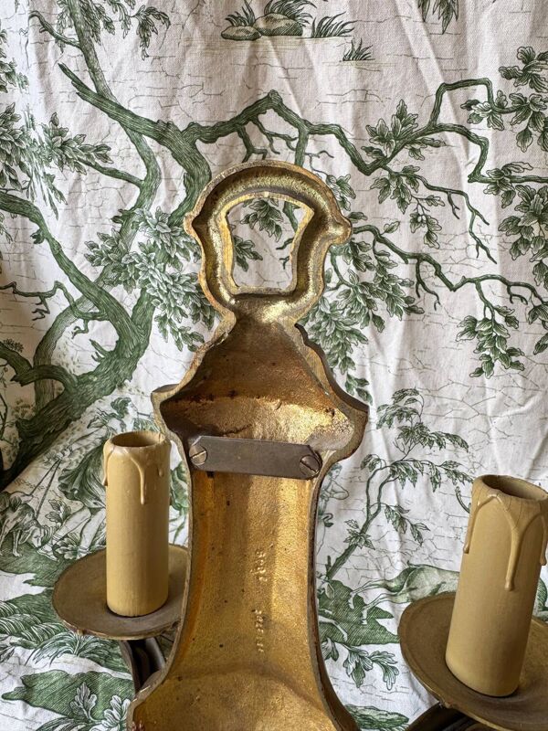 Paire d’appliques vintage bronze doré – Maison Petitot
