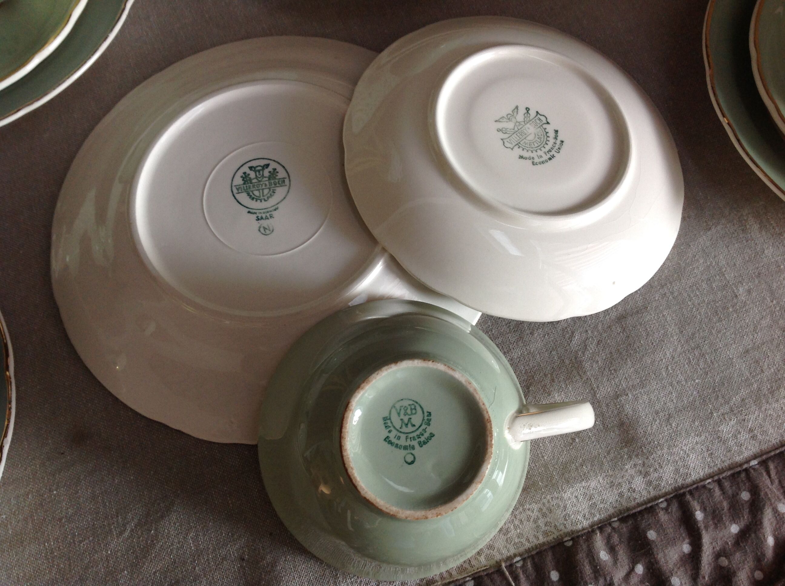 Peppermint coffee and dessert service / Villeroy - Boch / vintage 50-60