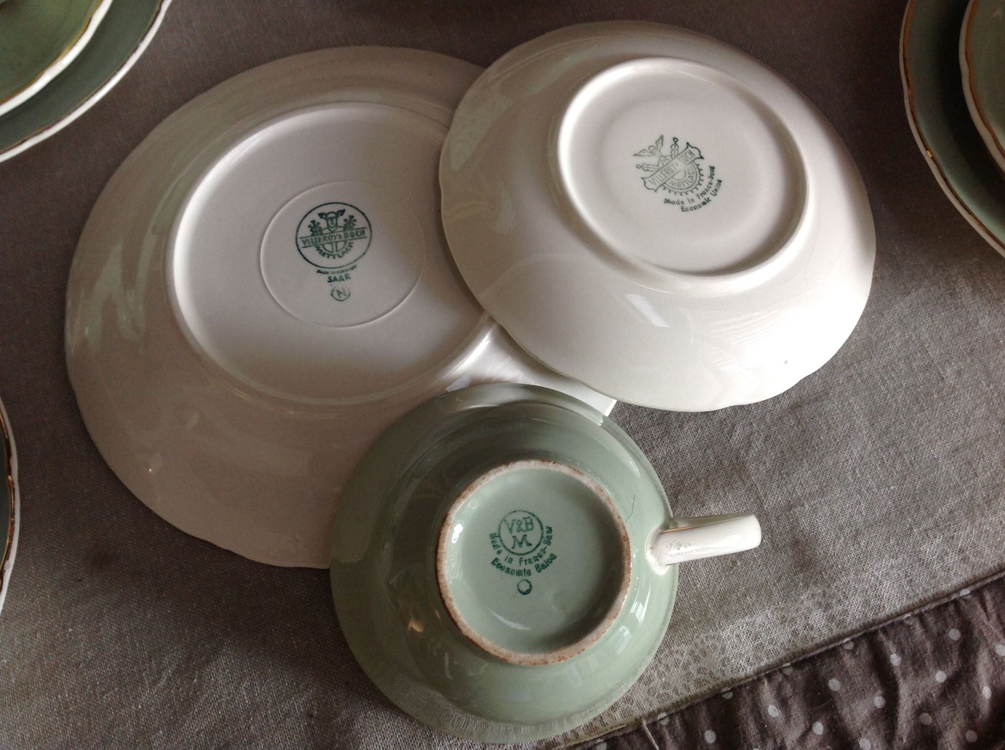 Peppermint coffee and dessert service / Villeroy - Boch / vintage 50-60