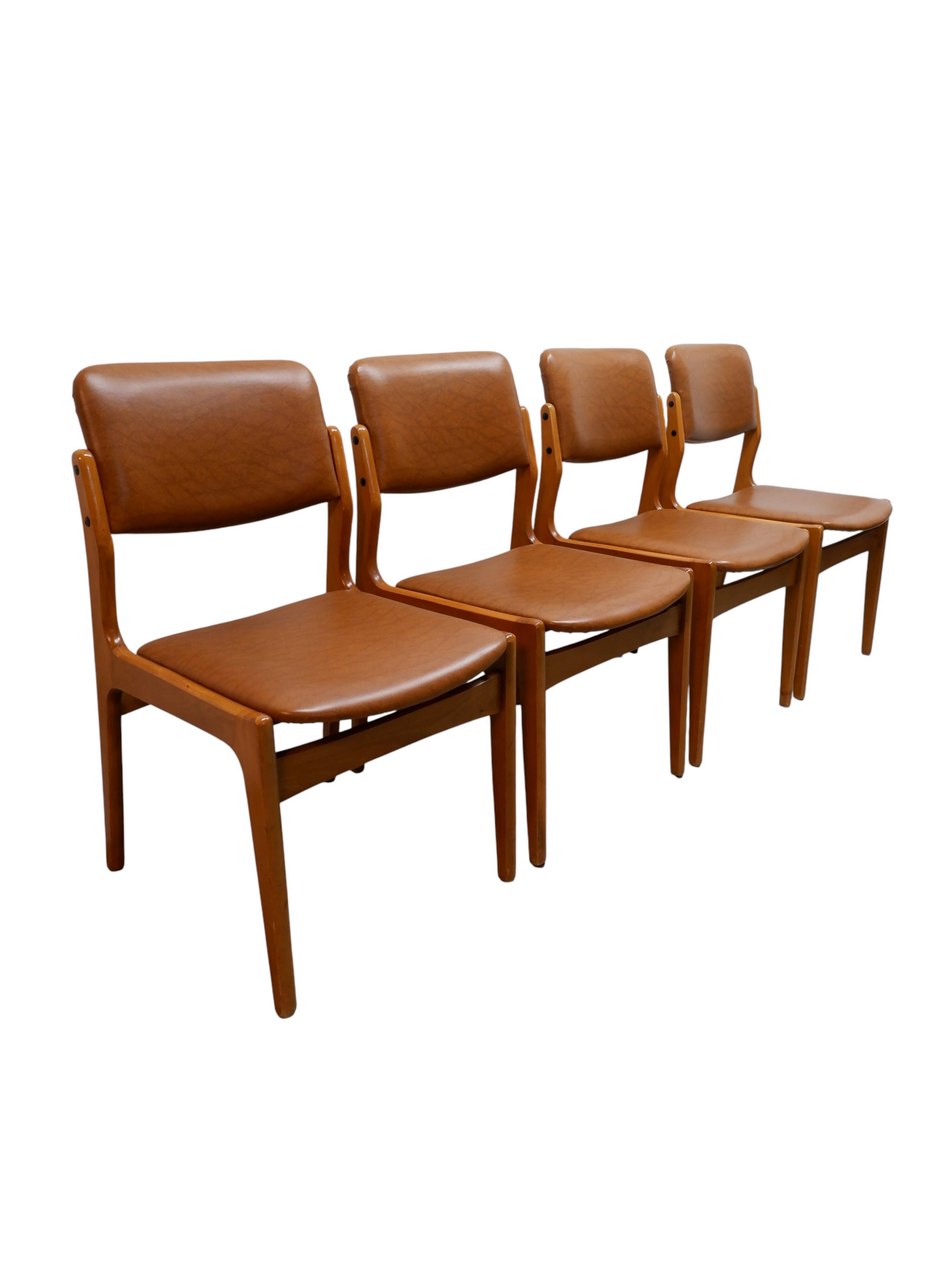 Set of 4 Danish dining chairs, 1970s