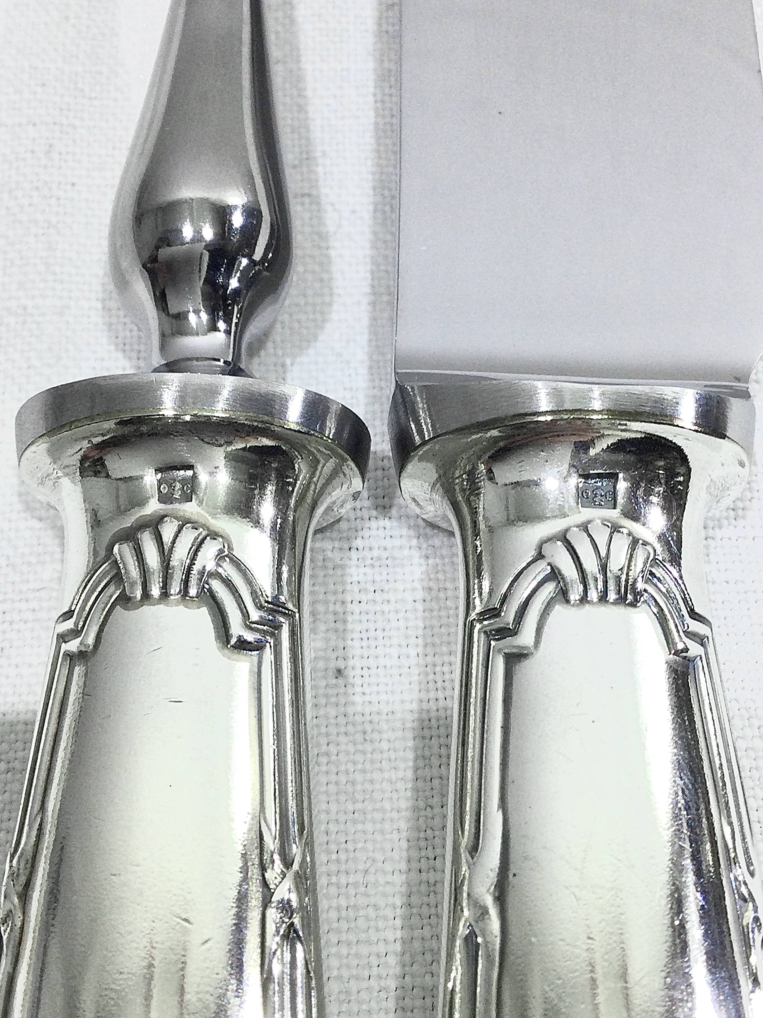 Christofle – service à découper rubans croisés métal argenté