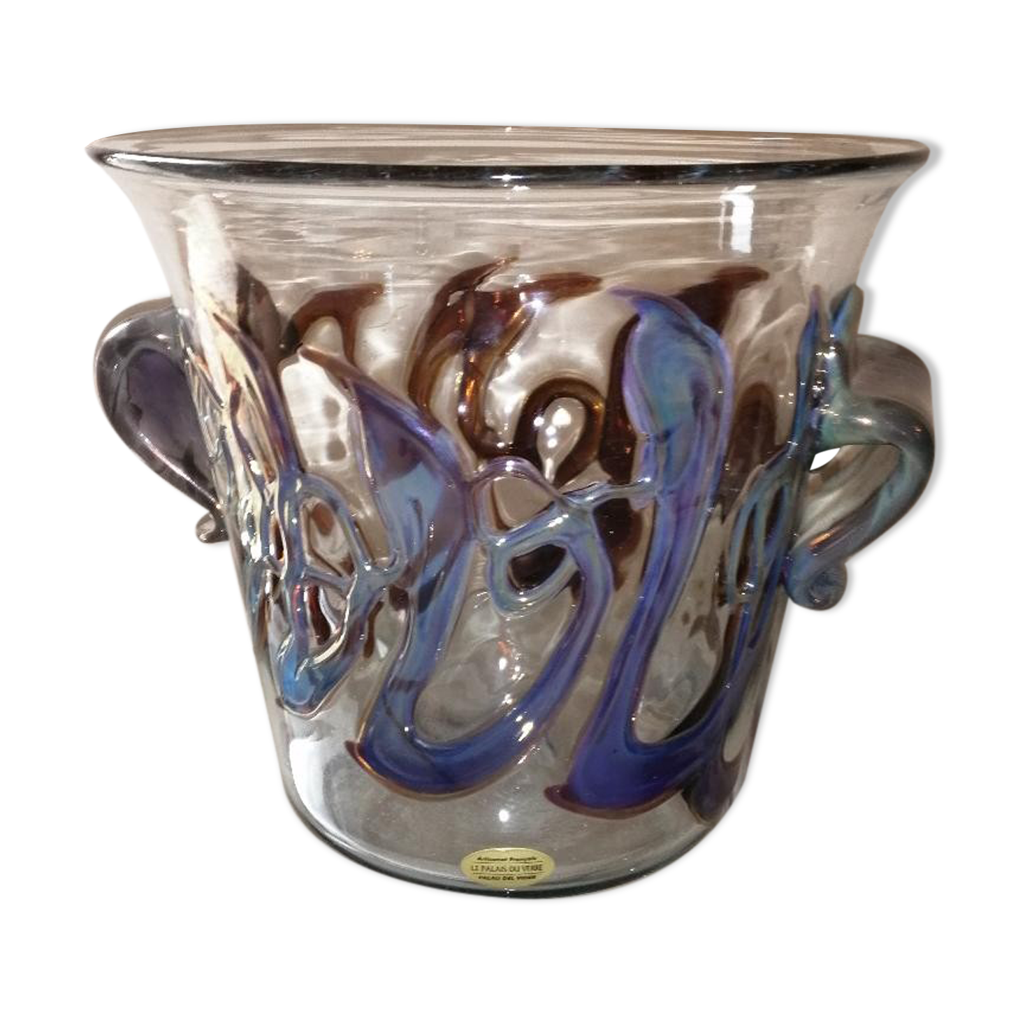 Decorated blown glass champagne bucket