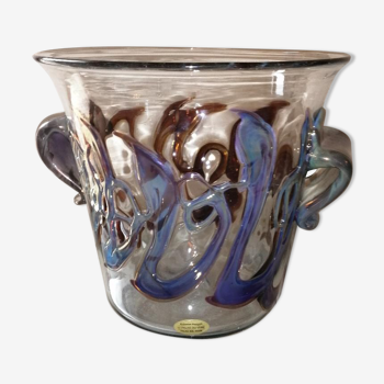 Decorated blown glass champagne bucket