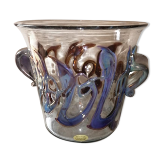 Decorated blown glass champagne bucket